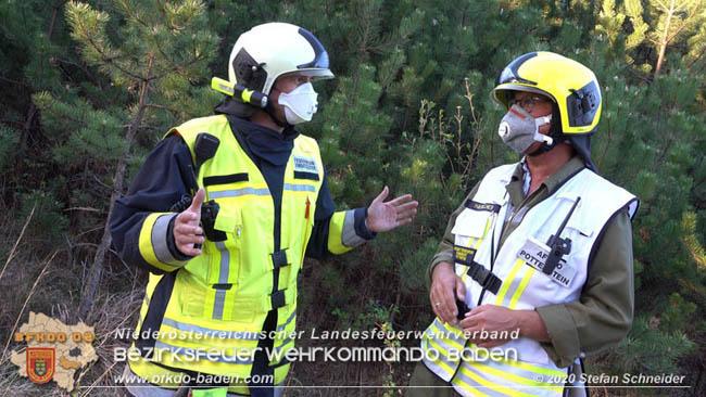 20200422 Waldbrand im Bereich Bezirksgrenze Wopfing (WN) und Alkersdorf (BN)  Foto:  Stefan Schneider BFK Baden