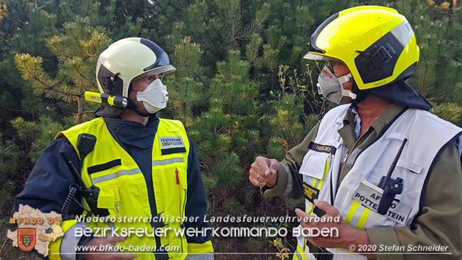 20200422 Waldbrand im Bereich Bezirksgrenze Wopfing (WN) und Alkersdorf (BN)  Foto:  Stefan Schneider BFK Baden