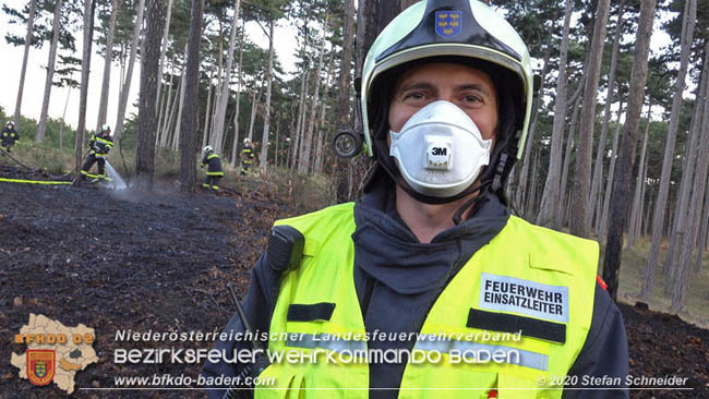 20200422 Waldbrand im Bereich Bezirksgrenze Wopfing (WN) und Alkersdorf (BN)  Foto:  Stefan Schneider BFK Baden