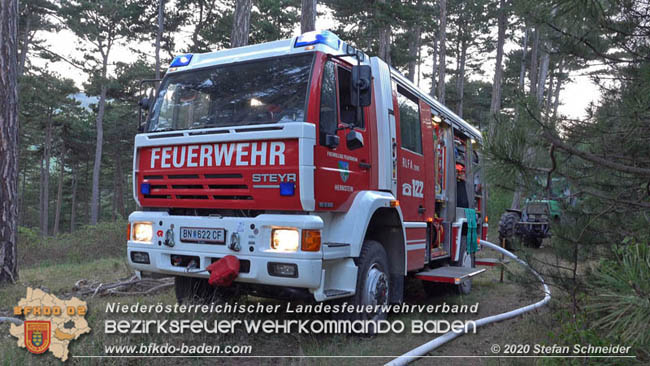 20200422 Waldbrand im Bereich Bezirksgrenze Wopfing (WN) und Alkersdorf (BN) Foto: © Stefan Schneider BFK Baden 20200422 Waldbrand im Bereich Bezirksgrenze Wopfing (WN) und Alkersdorf (BN) Foto: © Stefan Schneider BFK Baden