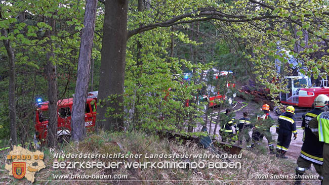 20200422 Waldbrand im Bereich Bezirksgrenze Wopfing (WN) und Alkersdorf (BN)  Foto:  Stefan Schneider BFK Baden