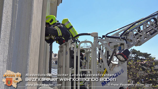 20200428 Wohnungsbrand in Badener Innenstadt  Foto: Freiwillige Feuerwehr Baden-Stadt / Stefan Schneider