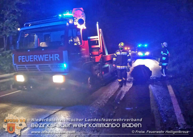 20200523 Steinschlag auf der B210 im Helenental bei Sattelbach  Foto:  Freiwillige Feuerwehr Heiligenkreuz