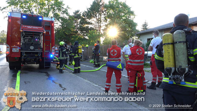 20200606 Brand in einem Tribuswinkler Einfamilienhaus Foto: © Stefan Schneider BFK Baden 20200606 Brand in einem Tribuswinkler Einfamilienhaus Foto: © Stefan Schneider BFK Baden