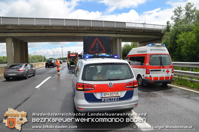 20200610 Verkehrsunfall auf der A3 bei Ebreichsdorf West  Foto: © Thomas Lenger Monatsrevue.at