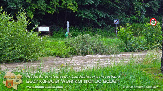 20200621 Hochwasserfhrende Schwechat und starke Regenflle Raum Klausen-Leopoldsdorf  Fotos:  Stefan Schneider