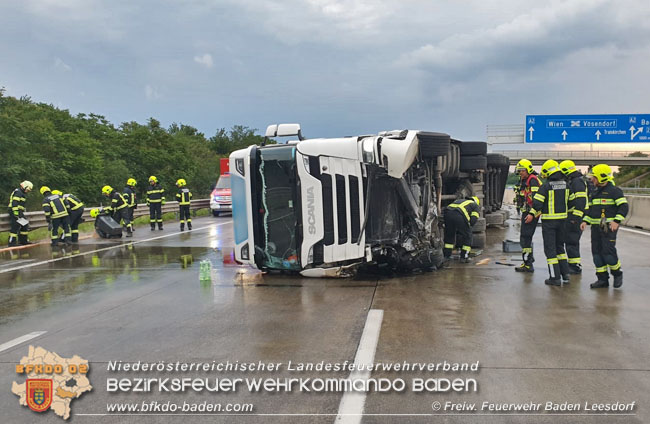 20200629 Verunfallter Lkw sorgte für Verkehrschaos auf der A2 bei Baden Fotos: © Stefan Wagner FF Baden-Leesdorf 20200629 Verunfallter Lkw sorgte für Verkehrschaos auf der A2 bei Baden Fotos: © Stefan Wagner FF Baden-Leesdorf