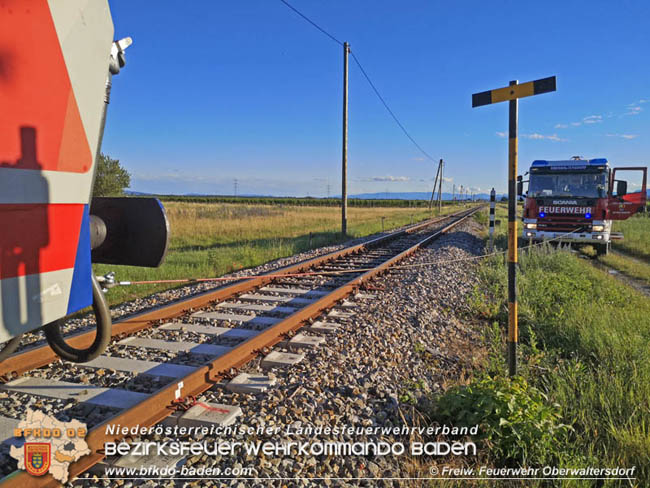 20200629 Pkw von Aspangbahn erfasst in Tattendorf   Foto:  FF Oberwaltersdorf