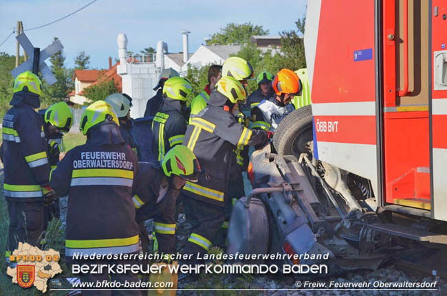 20200629 Pkw von Aspangbahn erfasst in Tattendorf Foto: © FF Oberwaltersdorf 20200629 Pkw von Aspangbahn erfasst in Tattendorf Foto: © FF Oberwaltersdorf