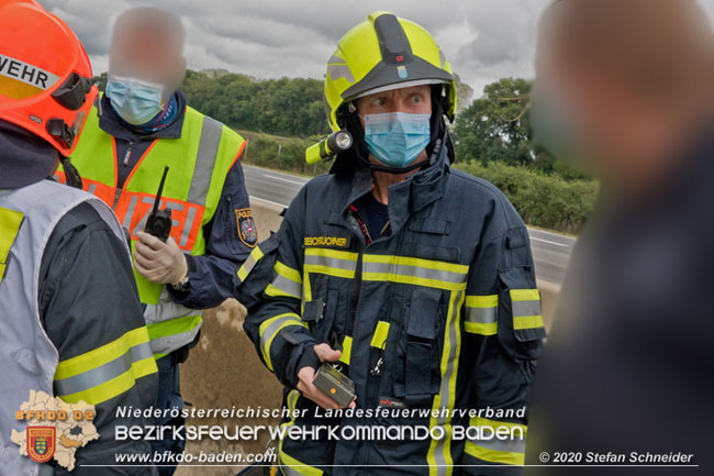 20200928 Verkehrsunfall auf der A2 Hhe Traiskirchen  Fotos:  Stefan Schneider BFK Baden