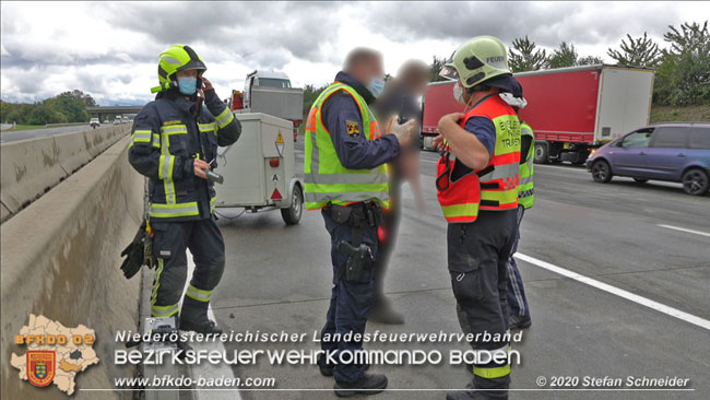 20200928 Verkehrsunfall auf der A2 Hhe Traiskirchen  Fotos:  Stefan Schneider BFK Baden