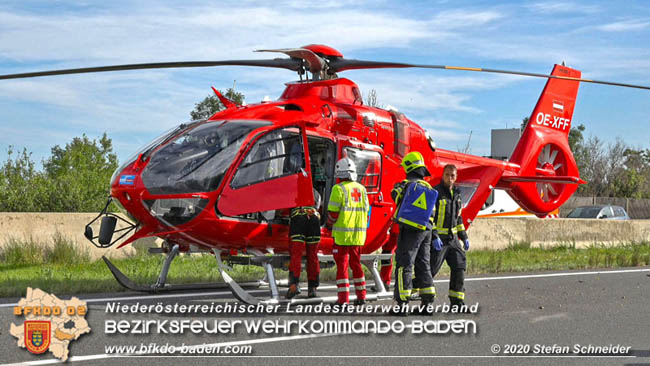 20201009 Schwerer Verkehrsunfall auf der A2 zwischen Leobersdorf und Wllersdorf  Foto:  Stefan Schneider BFK BADEN