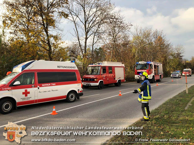 20201114 Verkehrsunfall auf der LB17 in Gnselsdorf  Foto:  Christopher Neumayer FF Gnselsdorf 