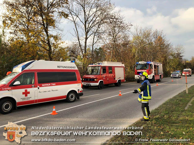 20201114 Verkehrsunfall auf der LB17 in Günselsdorf Foto: © Christopher Neumayer FF Günselsdorf 20201114 Verkehrsunfall auf der LB17 in Günselsdorf Foto: © Christopher Neumayer FF Günselsdorf