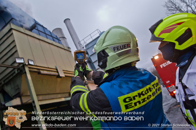 20210105 Brand einer Filteranlage während Revisionsarbeiten in Enzesfeld Foto: © Stefan Schneider BFKDO Baden 20210105 Brand einer Filteranlage während Revisionsarbeiten in Enzesfeld Foto: © Stefan Schneider BFKDO Baden