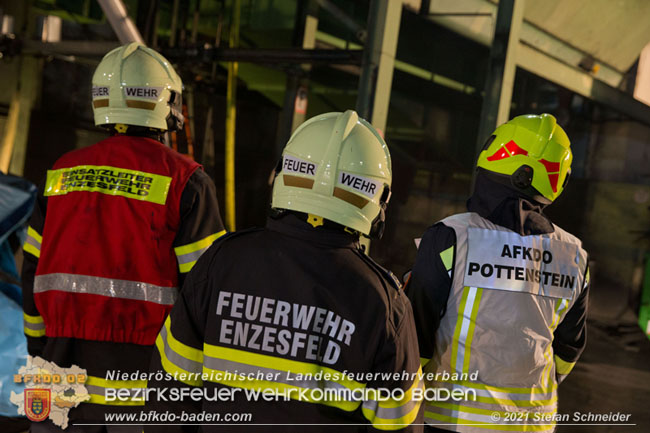 20210105 Brand einer Filteranlage während Revisionsarbeiten in Enzesfeld Foto: © Stefan Schneider BFKDO Baden 20210105 Brand einer Filteranlage während Revisionsarbeiten in Enzesfeld Foto: © Stefan Schneider BFKDO Baden