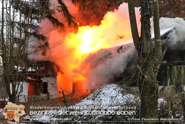 20210111 Brand einer Holzhütte im Waldgebiet Furth a.d.Triesting Foto: © FF Weissenbach/Triesting 20210111 Brand einer Holzhütte im Waldgebiet Furth a.d.Triesting Foto: © FF Weissenbach/Triesting
