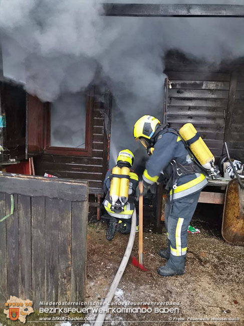 20210111 Brand einer Holzhtte im Waldgebiet Furth a.d.Triesting   Foto:  FF Weissenbach/Triesting