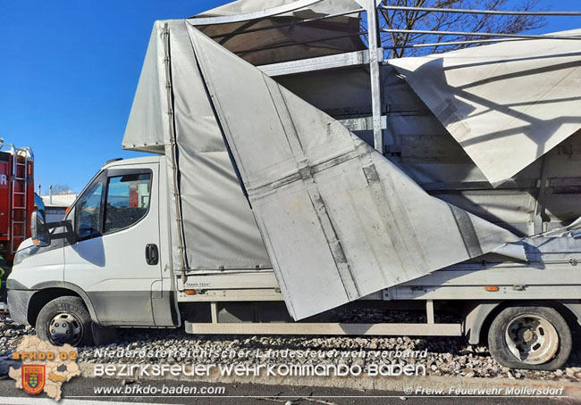 20210204 Auf der LB17 bei Mllersdorf erfassten Windben zwei Fahrzeuge  Foto:  FF Mllersdorf