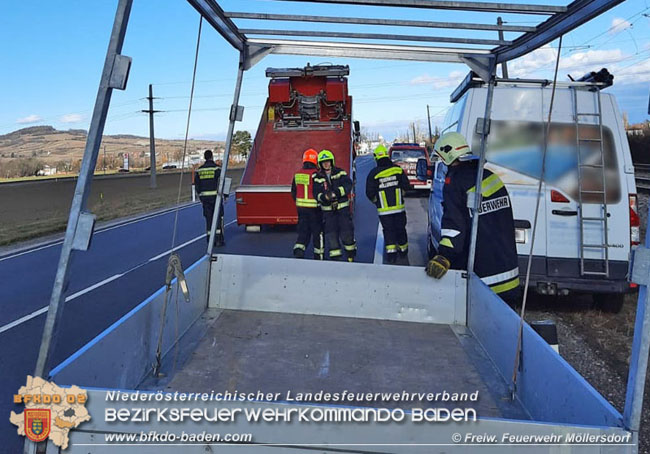 20210204 Auf der LB17 bei Möllersdorf erfassten Windböen zwei Fahrzeuge Foto: © FF Möllersdorf 20210204 Auf der LB17 bei Möllersdorf erfassten Windböen zwei Fahrzeuge Foto: © FF Möllersdorf