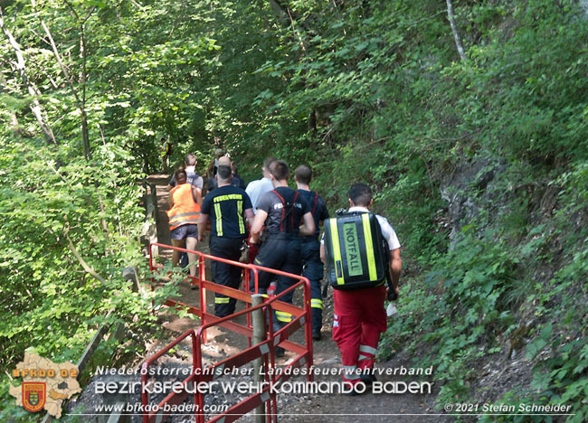 20210619 Feuerwehr untersttzt bei Rettungseinsatz beim Wegerl im Helenental   Foto:  Stefan Schneider