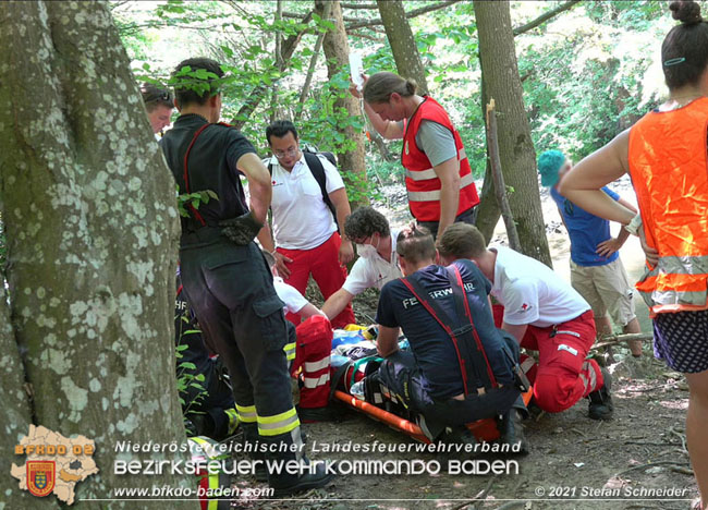 20210619 Feuerwehr untersttzt bei Rettungseinsatz beim Wegerl im Helenental   Foto:  Stefan Schneider