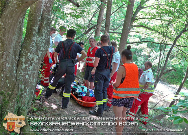 20210619 Feuerwehr untersttzt bei Rettungseinsatz beim Wegerl im Helenental   Foto:  Stefan Schneider