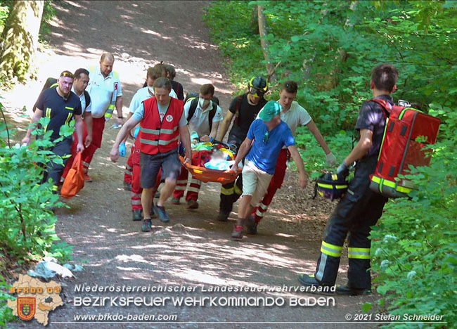 20210619 Feuerwehr untersttzt bei Rettungseinsatz beim Wegerl im Helenental   Foto:  Stefan Schneider