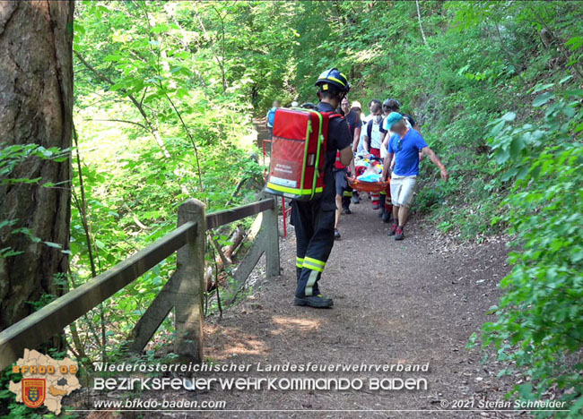 20210619 Feuerwehr untersttzt bei Rettungseinsatz beim Wegerl im Helenental   Foto:  Stefan Schneider