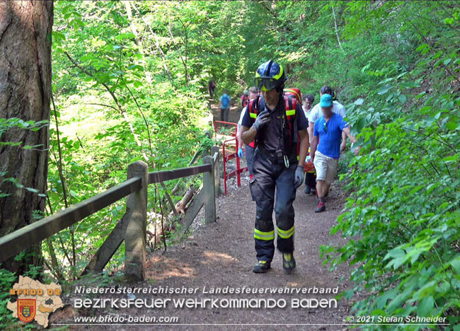 20210619 Feuerwehr untersttzt bei Rettungseinsatz beim Wegerl im Helenental   Foto:  Stefan Schneider