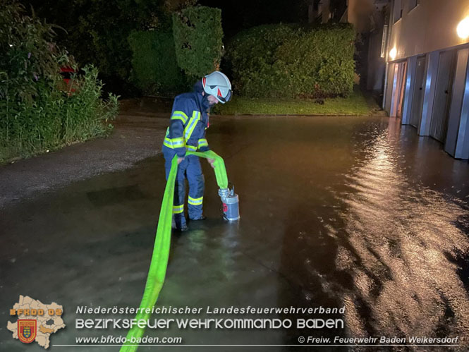 20210816 Gewitterzelle traf gleich zweimal die Stadt Baden  Foto: Freiwillige Feuerwehr Baden Weikersdorf