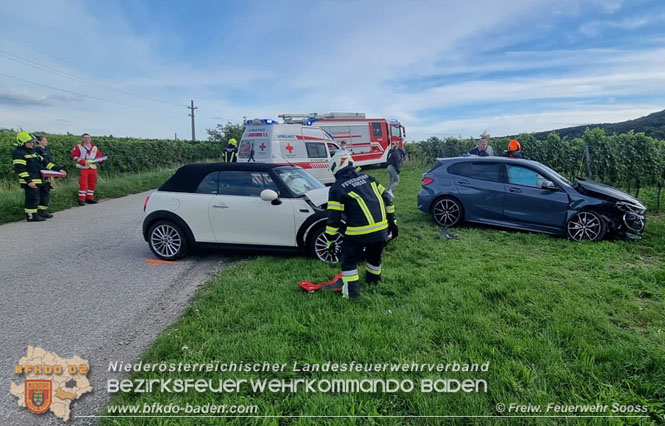 20210829 Verkehrsunfall auf der Weinbergstraße bei Sooß  Foto: © Freiwillige Feuerwehr Sooß