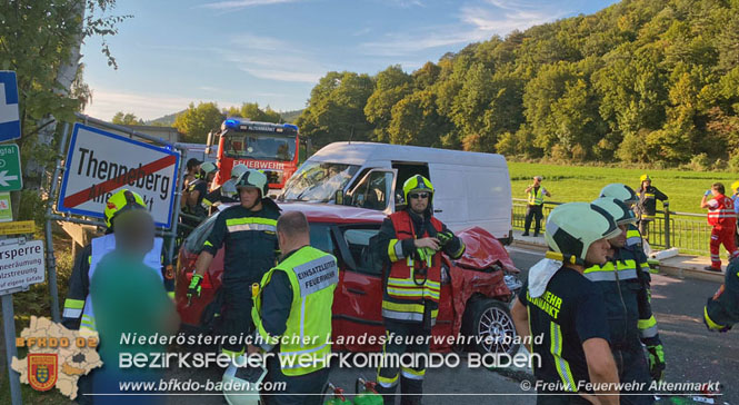 20210910 Schwerer Verkehrsunfall auf der B18 bei Altenmarkt/Thenneberg  Foto:  Freiwillige Feuerwehr Altenmarkt/Triesting