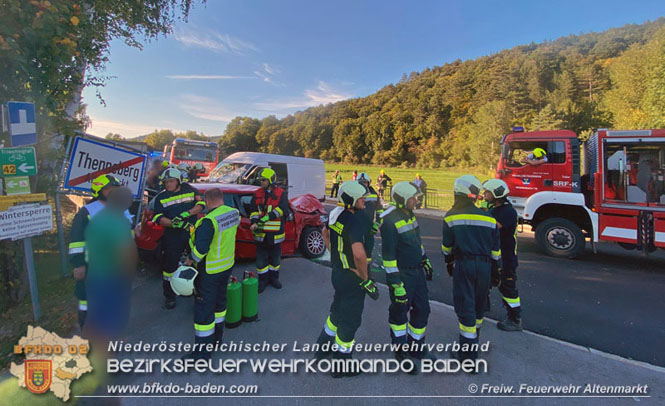 20210910 Schwerer Verkehrsunfall auf der B18 bei Altenmarkt/Thenneberg  Foto:  Freiwillige Feuerwehr Altenmarkt/Triesting