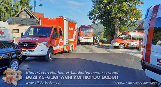 20210910 Schwerer Verkehrsunfall auf der B18 bei Altenmarkt/Thenneberg  Foto:  Freiwillige Feuerwehr Altenmarkt/Triesting