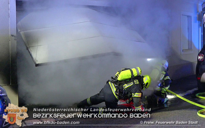 20211010 Nchtlicher Garagenbrand in Badener Innenstadt  Foto:  Freiwillige Feuerwehr Baden-Stadt