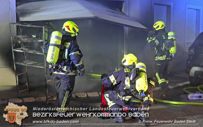 20211010 Nchtlicher Garagenbrand in Badener Innenstadt  Foto:  Freiwillige Feuerwehr Baden-Stadt