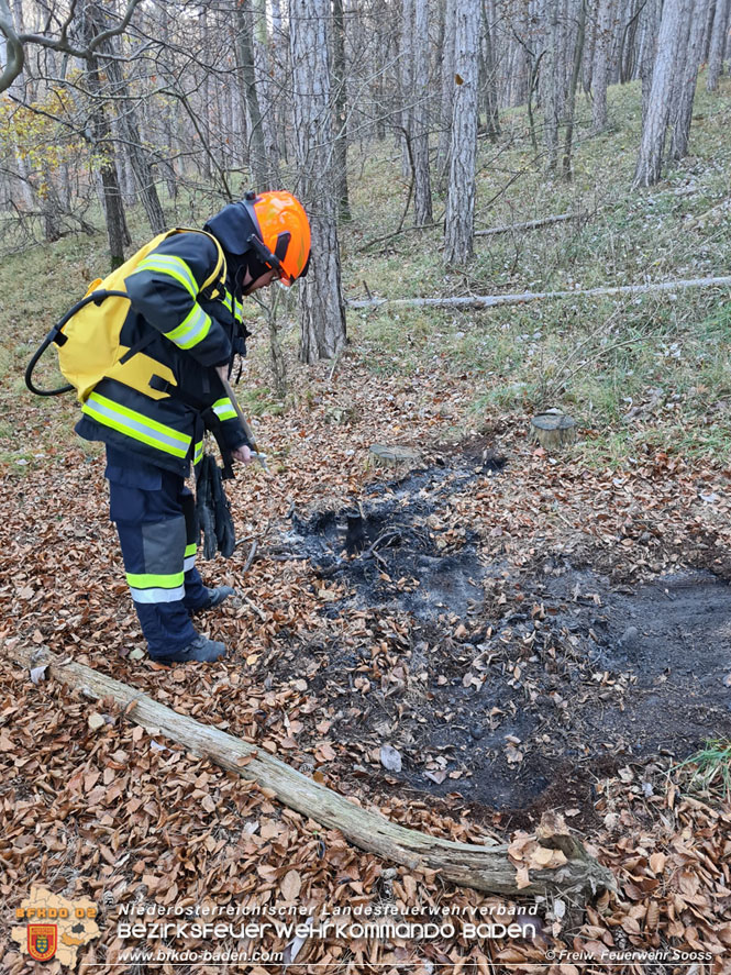 20211121 Waldbrand noch rechtzeitig entdeckt im Gemeindegebiet von Sooß  Foto: © Freiwillige Feuerwehr Sooß
