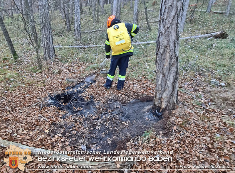 20211121 Waldbrand noch rechtzeitig entdeckt im Gemeindegebiet von Sooß Foto: © Freiwillige Feuerwehr Sooß 20211121 Waldbrand noch rechtzeitig entdeckt im Gemeindegebiet von Sooß Foto: © Freiwillige Feuerwehr Sooß