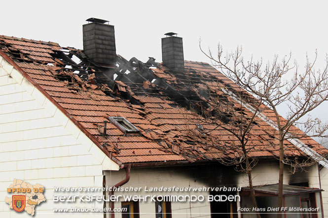 20211227 Wohnhausbrand in Traiskirchen Ortsteil Möllersdorf  Foto: Hans Dietl FF Möllersdorf