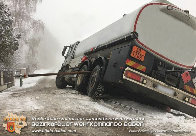 20220110 Heizöltankfahrzeug in Schieflage Hochstrass Schwabendörfl Foto: Freiwillige Feuerwehr Hochstrass 20220110 Heizöltankfahrzeug in Schieflage Hochstrass Schwabendörfl Foto: Freiwillige Feuerwehr Hochstrass