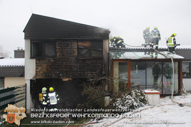 20220124 Wohnhausbrand in Berndorf - 3 Feuerwehren standen im Lscheinsatz   Foto: ASB Markus Hackl FF Pottenstein
