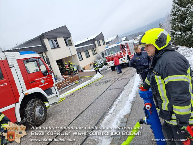 20220124 Wohnhausbrand in Berndorf - 3 Feuerwehren standen im Lscheinsatz   Foto: Stefan Schneider BFK Baden
