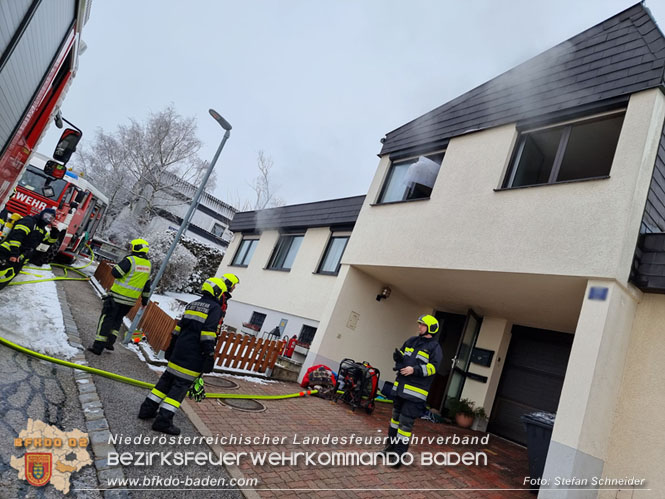 20220124 Wohnhausbrand in Berndorf - 3 Feuerwehren standen im Lscheinsatz   Foto: Stefan Schneider BFK Baden