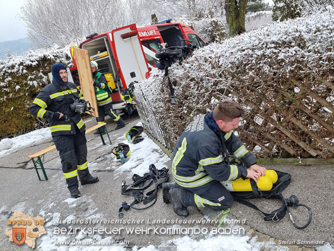20220124 Wohnhausbrand in Berndorf - 3 Feuerwehren standen im Lscheinsatz   Foto: Stefan Schneider BFK Baden