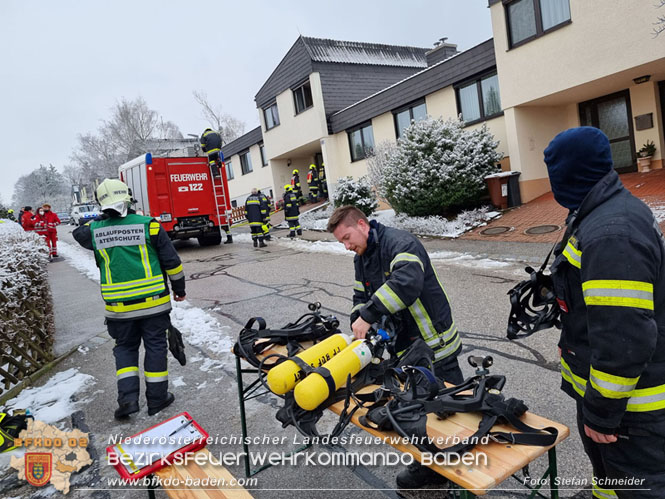 20220124 Wohnhausbrand in Berndorf - 3 Feuerwehren standen im Lscheinsatz   Foto: Stefan Schneider BFK Baden