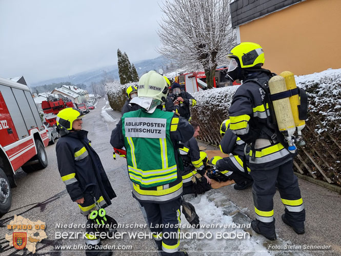 20220124 Wohnhausbrand in Berndorf - 3 Feuerwehren standen im Lscheinsatz   Foto: Stefan Schneider BFK Baden