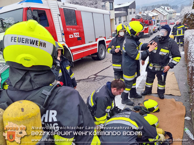 20220124 Wohnhausbrand in Berndorf - 3 Feuerwehren standen im Lscheinsatz   Foto: Stefan Schneider BFK Baden