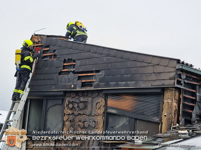 20220124 Wohnhausbrand in Berndorf - 3 Feuerwehren standen im Lscheinsatz   Foto: Stefan Schneider BFK Baden