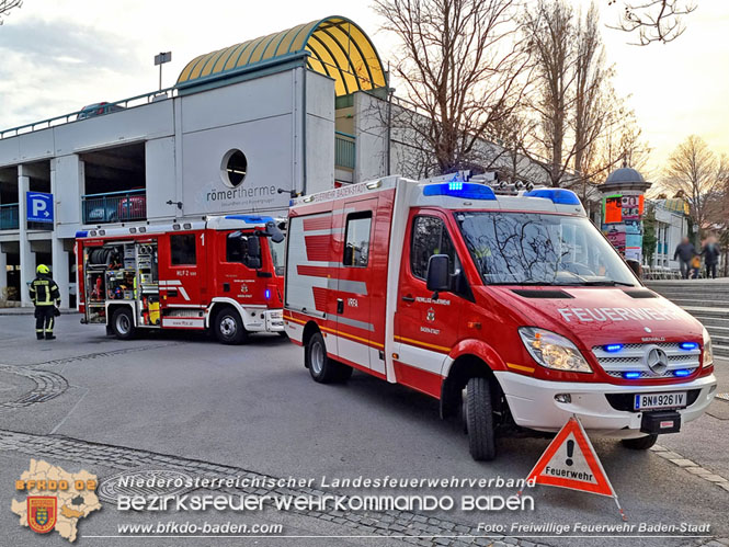 20220317 Auto Billard im Parkdeck R&ouml;mertherme Baden  Foto: Freiwillige Feuerwehr Baden-Stadt